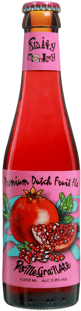 A bottle of pomegranate beer.