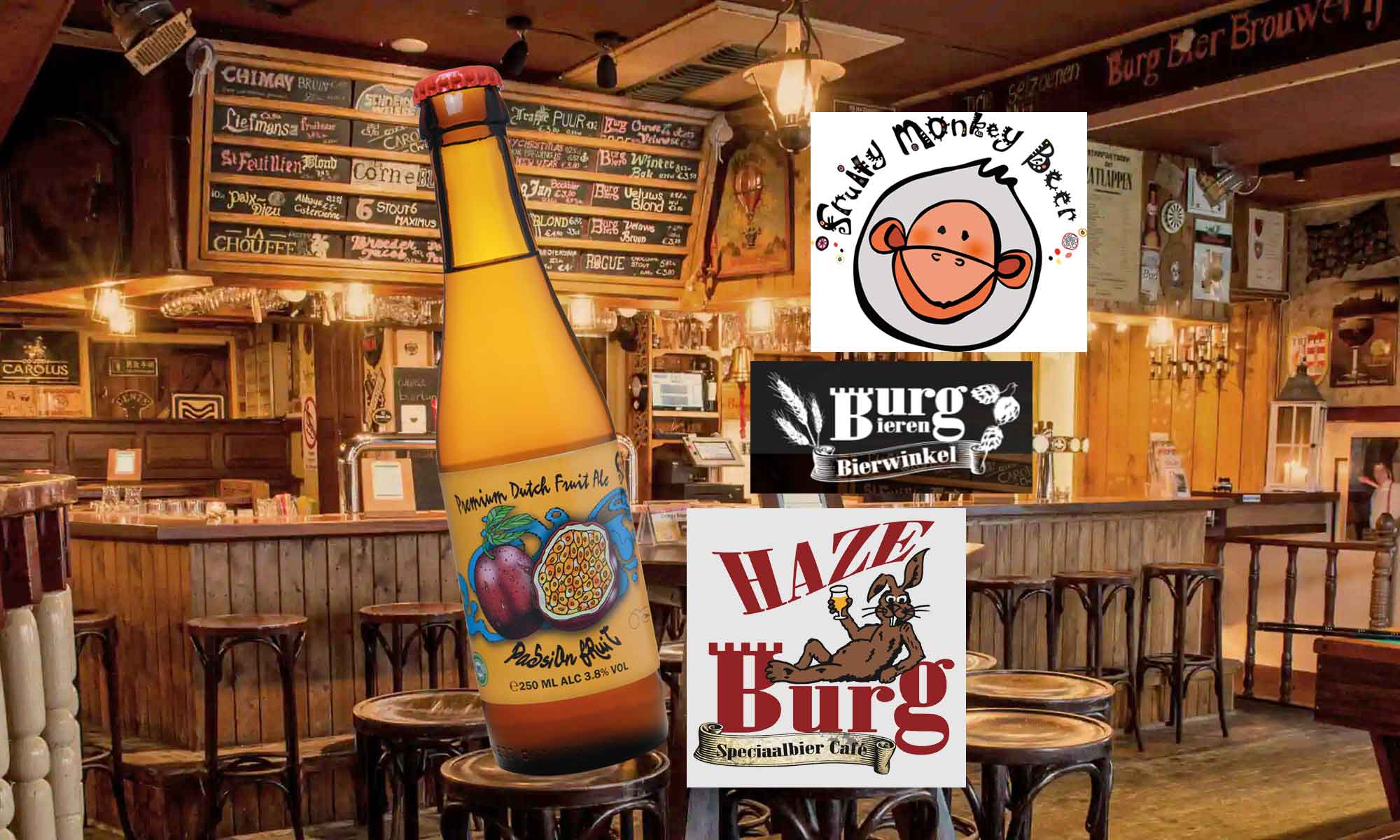 Dutch brown café with menu with extensive beer range