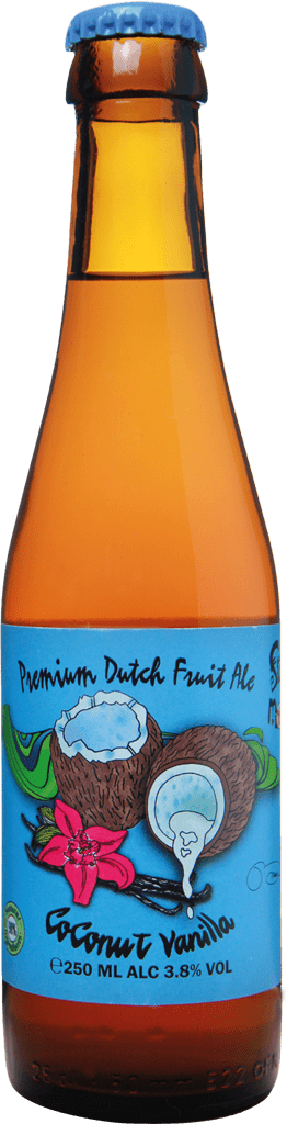 A bottle of Coconut & Vanilla beer.
