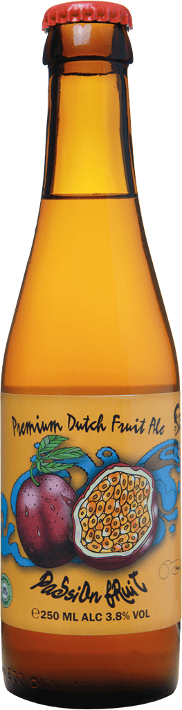 A bottle of Passion Fruit beer.