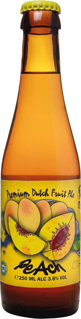 A bottle of Peach beer.