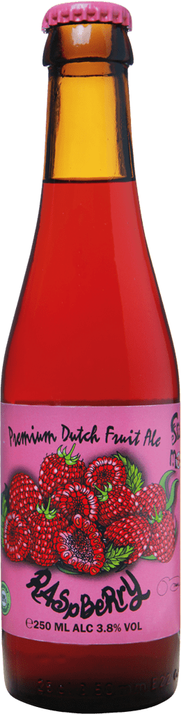 A bottle of Raspberry beer.