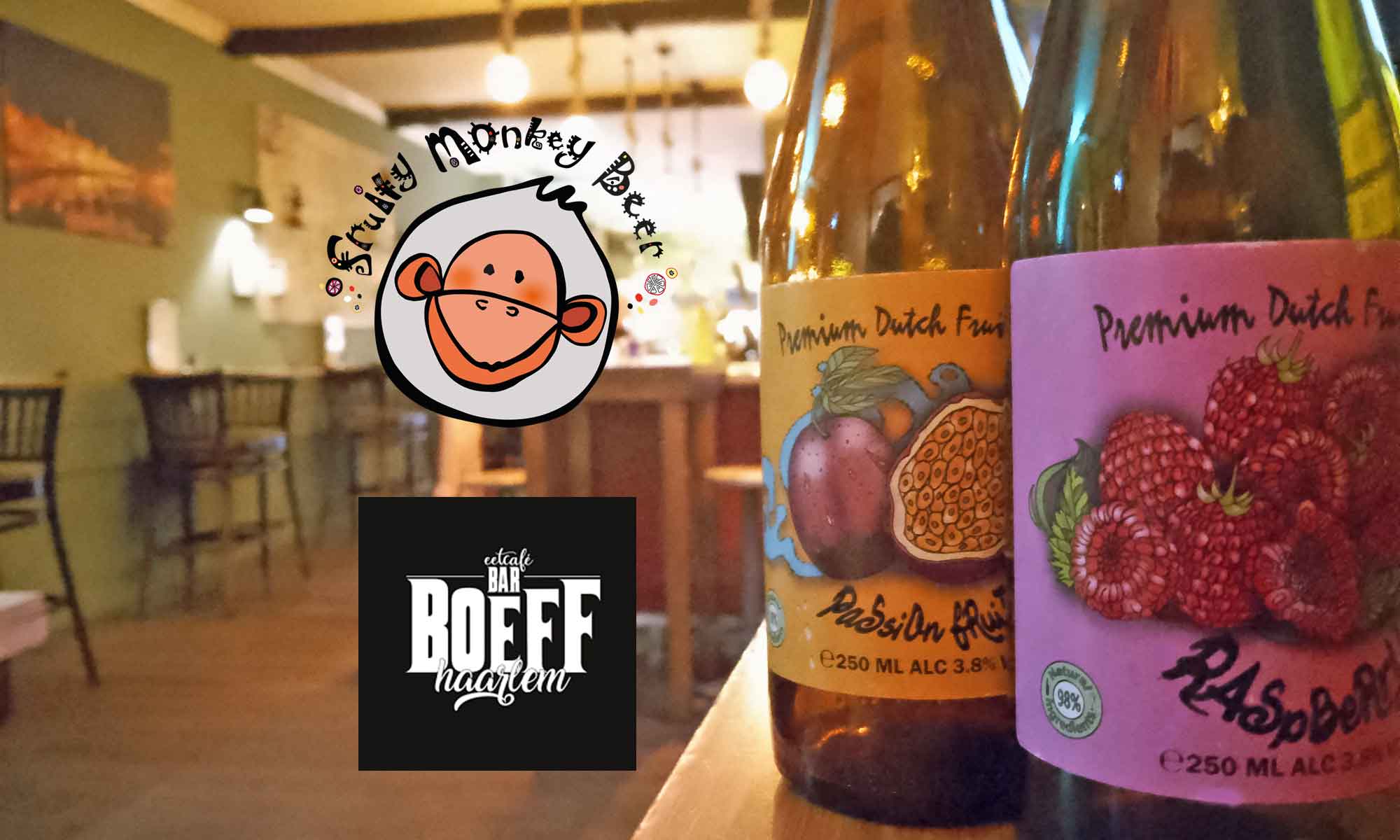 Two bottles of the best beer in Haarlem at Bar Boeff
